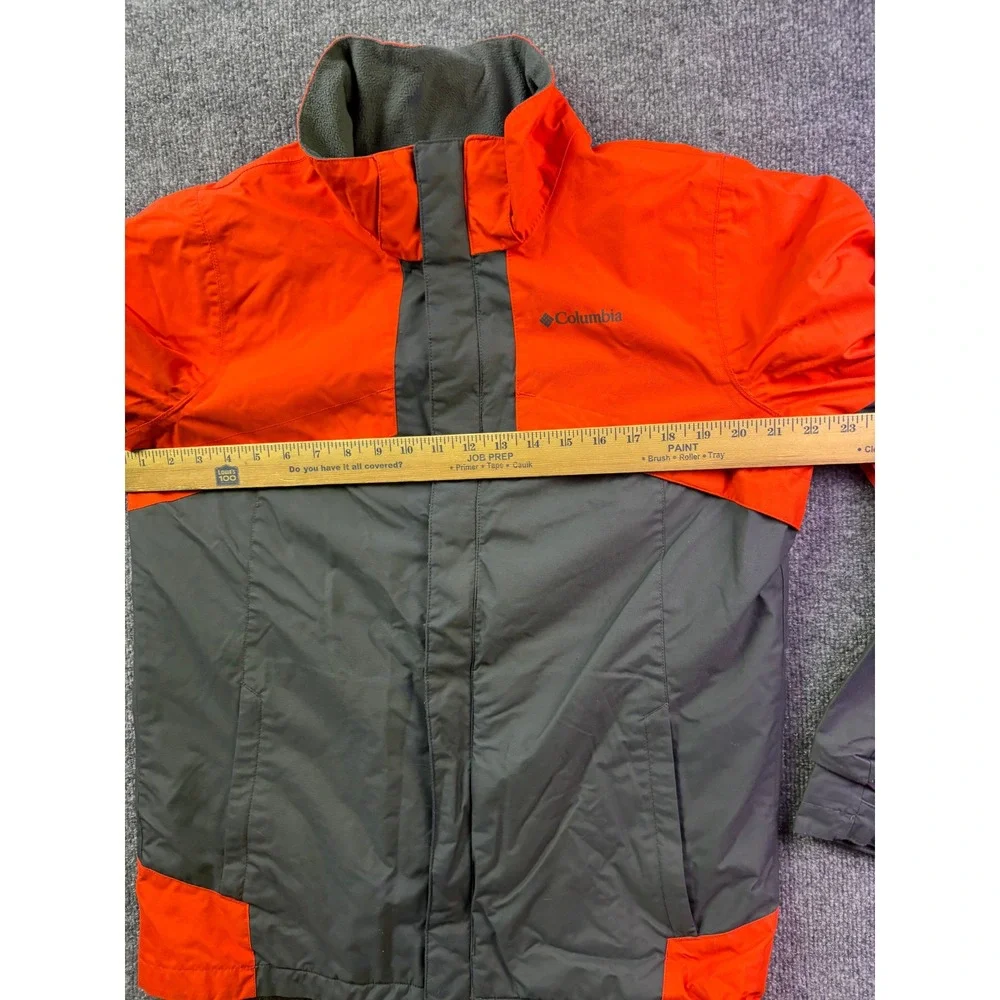 Columbia Interchange Jacket Youth XL Orange Grey Omni-Tech Waterproof Shell